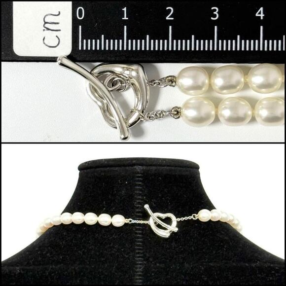 TIFFANY Silver Pearl Heart Necklace - Picture 9 of 10